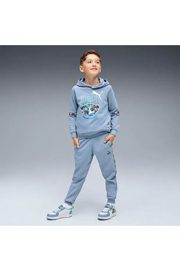Детское худи для девочек с капюшоном X hot wheels hoodie Puma, Cool Blue — фото 3