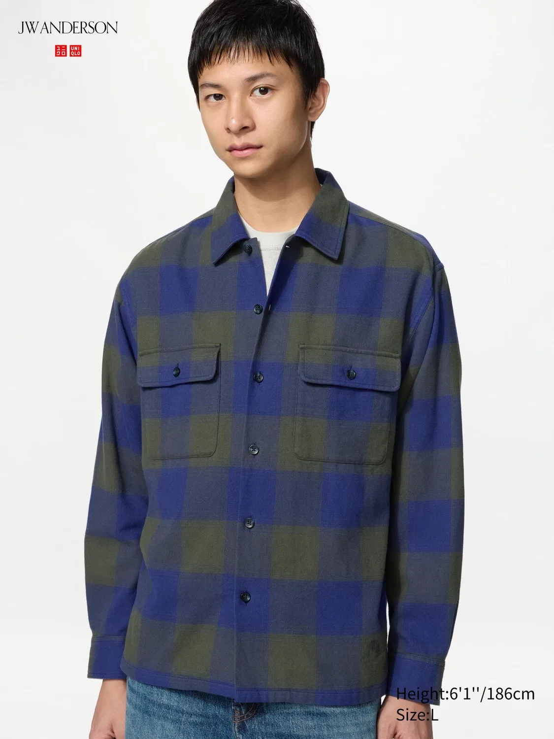 Рубашка Uniqlo, фланелевая, темно-зеленый