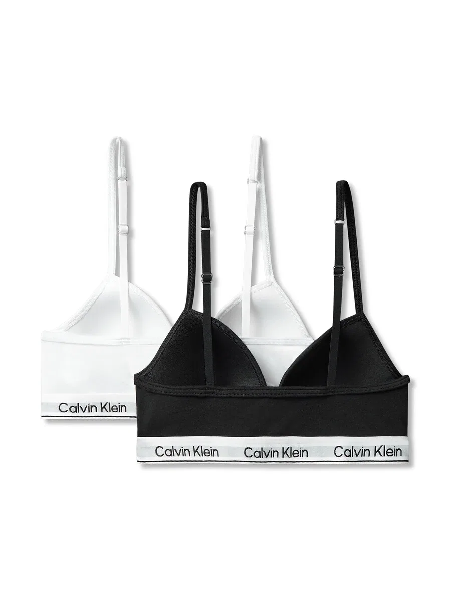 Треугольный бюстгальтер Calvin Klein Underwear, черный, белый — фото 2