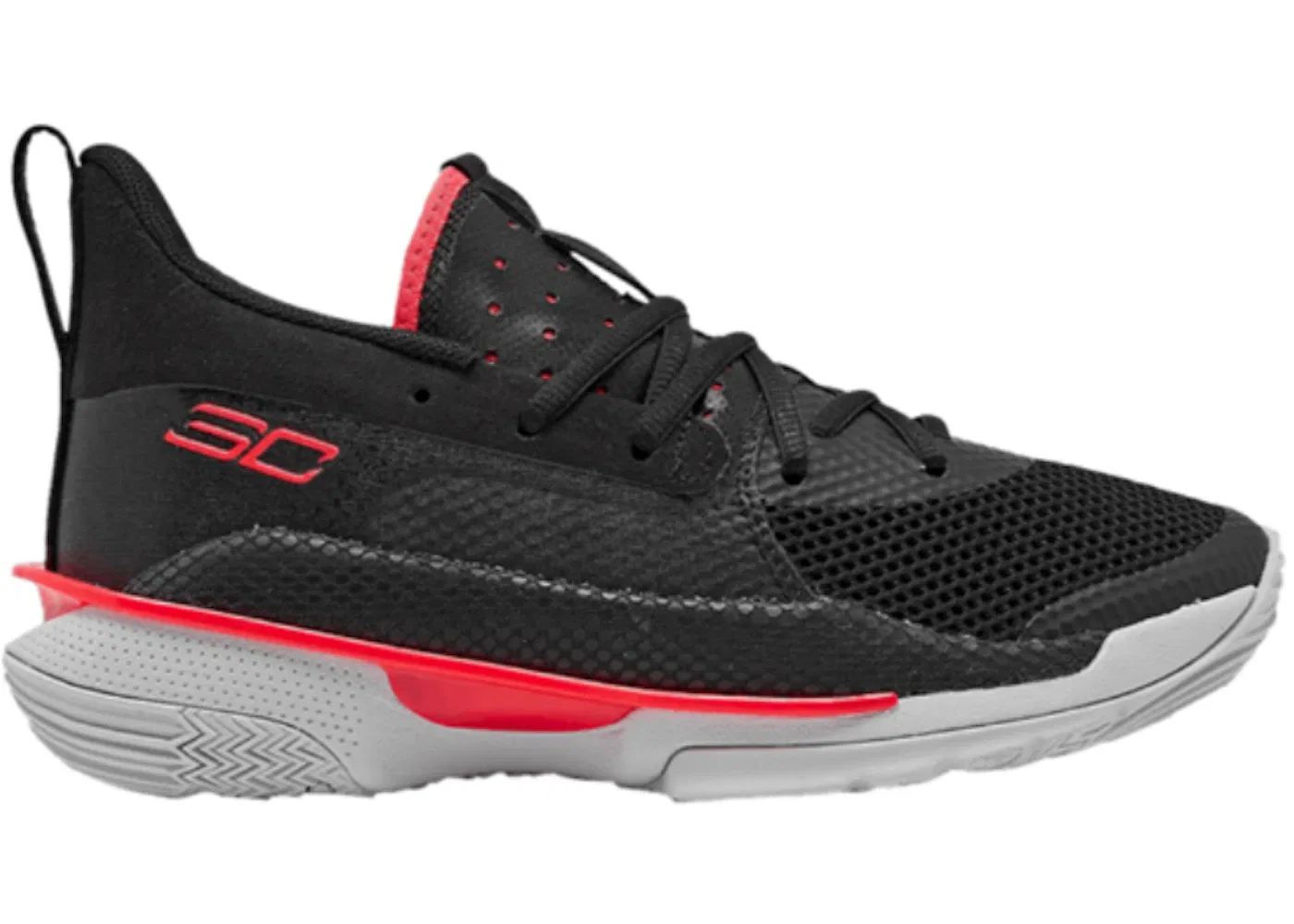 Детские кроссовки для баскетбола Under Armour Curry 7, Black/Pitch Gray-Beta Red