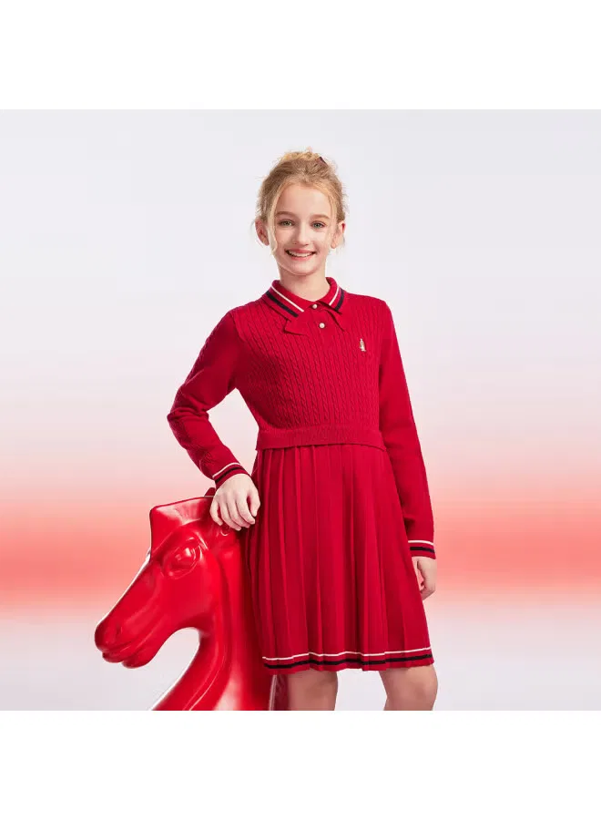 Платье-миди вязаное с длинным рукавом и воротником Hush Puppies — фото 2