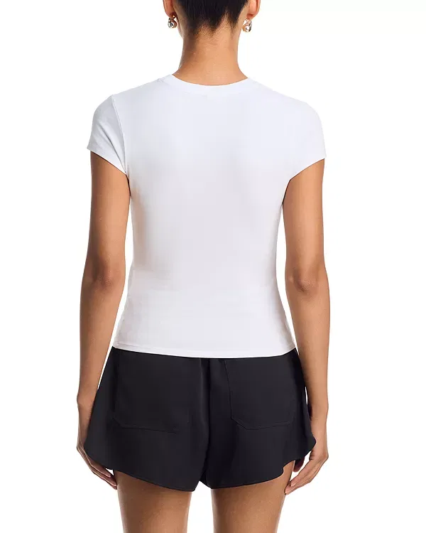 Женская футболка с принтом Fitted Logo Tee Alexander Wang, белый — фото 3