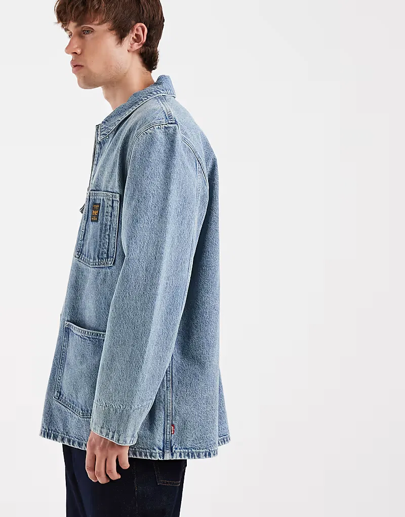 Рабочая куртка Levi's Workwear Berkley из денима светло-голубой — фото 4