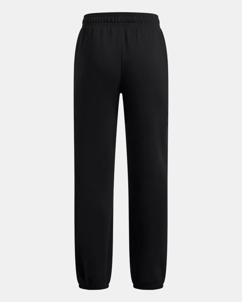 Джоггеры для девочек 66 см утепленные флисовые с начесом UA Rival Fleece UnderArmour, Ultimate Black/White — фото 2