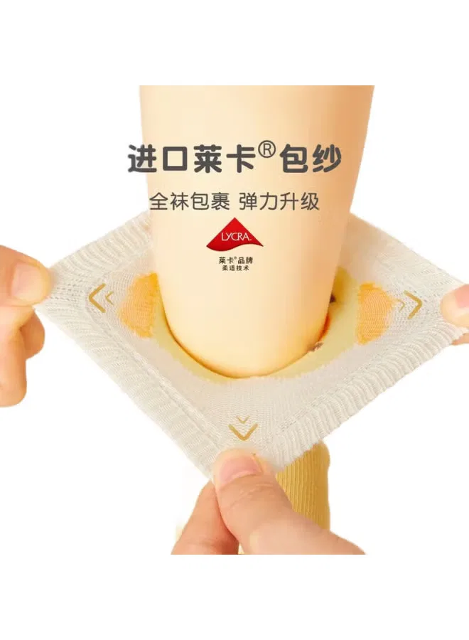 Носки детские хлопковые, комплект 3 пары, Niduoxiong, бежевый — фото 2