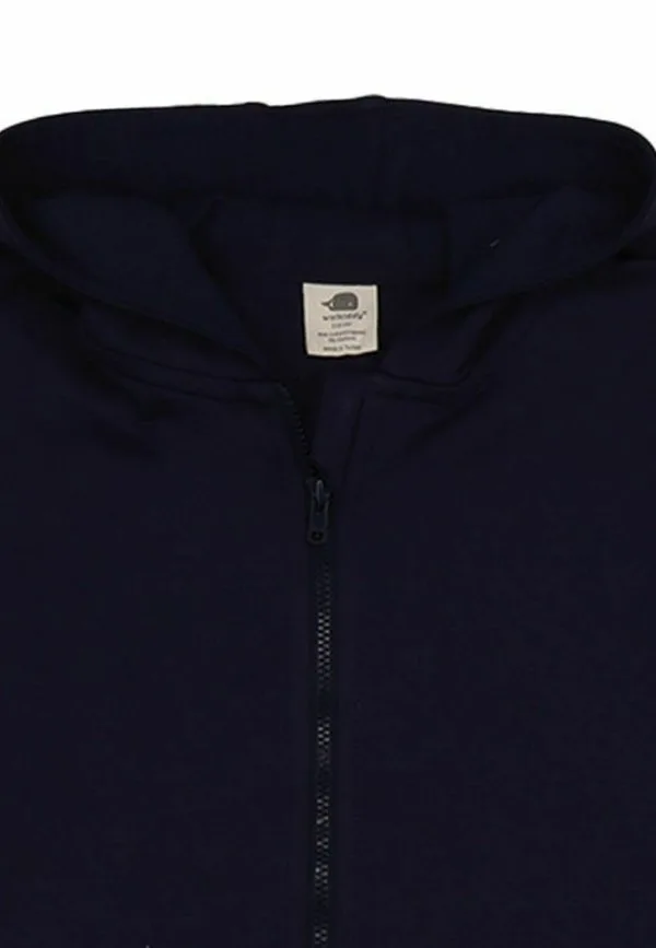 Темная толстовка на молнии с волнообразным рисунком Walkiddy, Dark Blue — фото 3