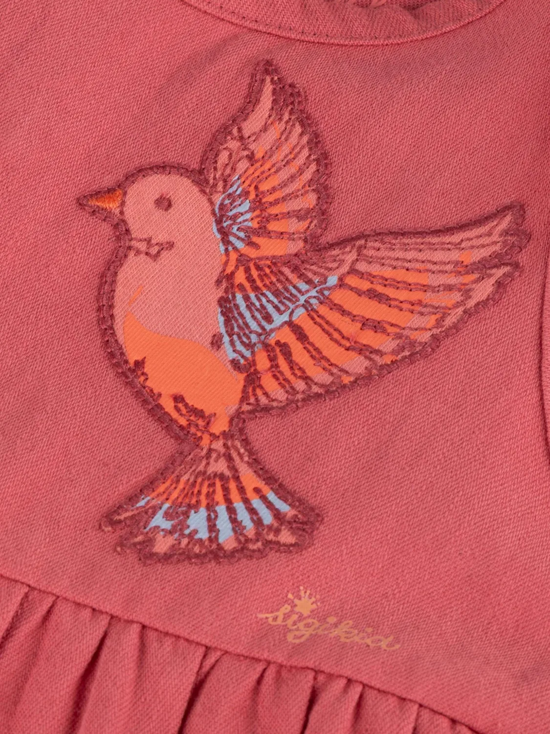 Платье Sigikid Kleid Pink Birds оранжевого цвета — фото 4