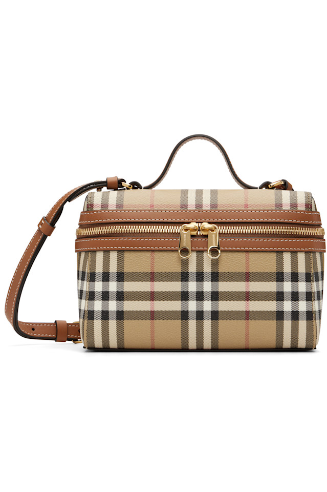 

Burberry Бежевая клетчатая косметичка