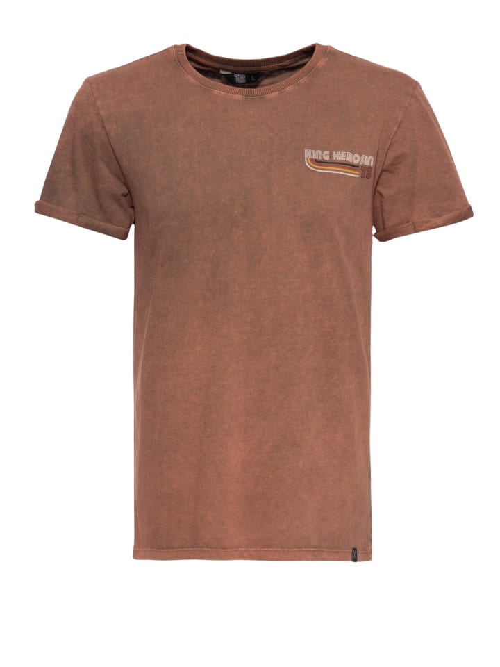 

Футболка King Kerosin Roll-Up, кислотная стирка с принтом на спине Chopper until death темно-коричневого цвета King Kerosin