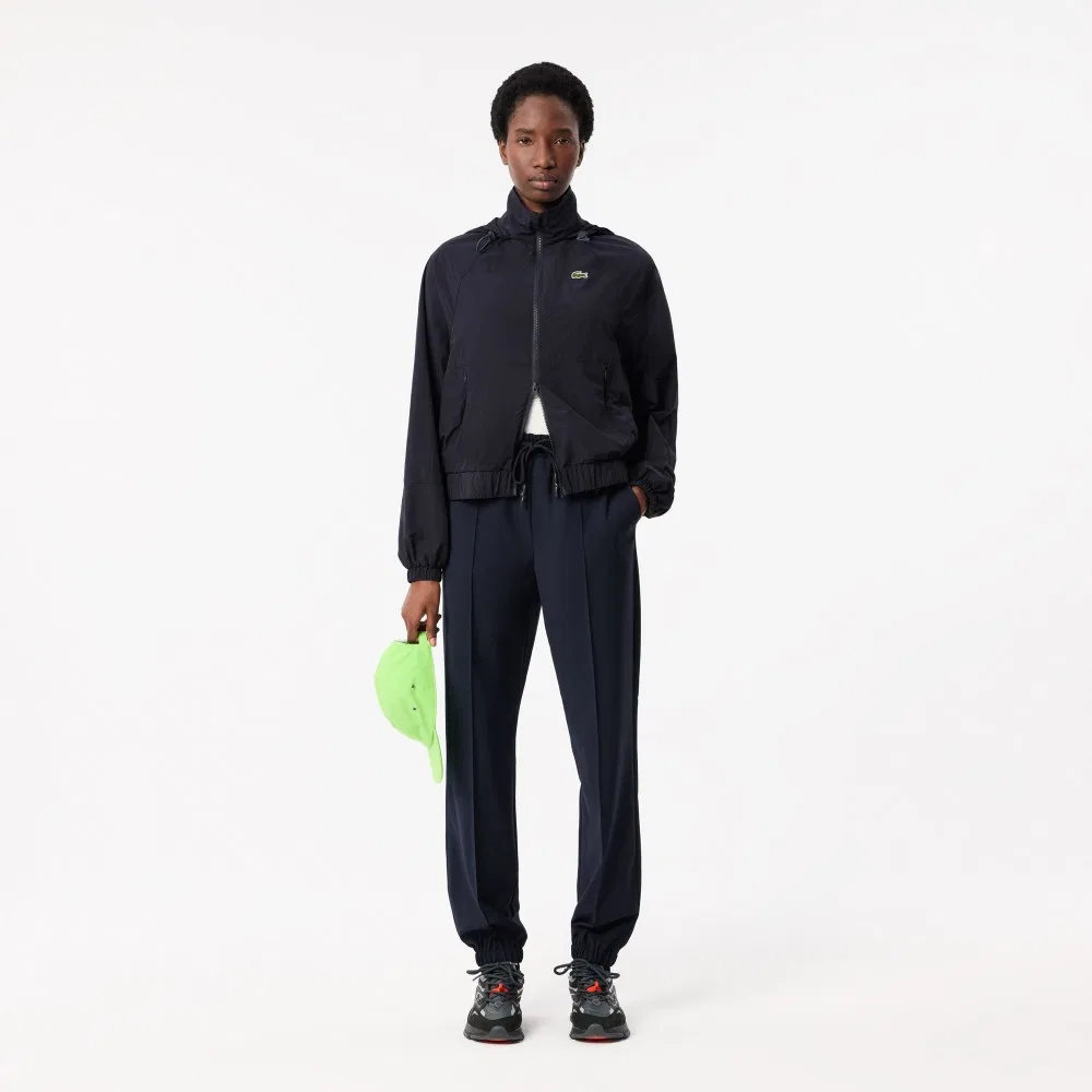 Куртка Lacoste нейлоновая короткая с капюшоном, темно-синяя — фото 4
