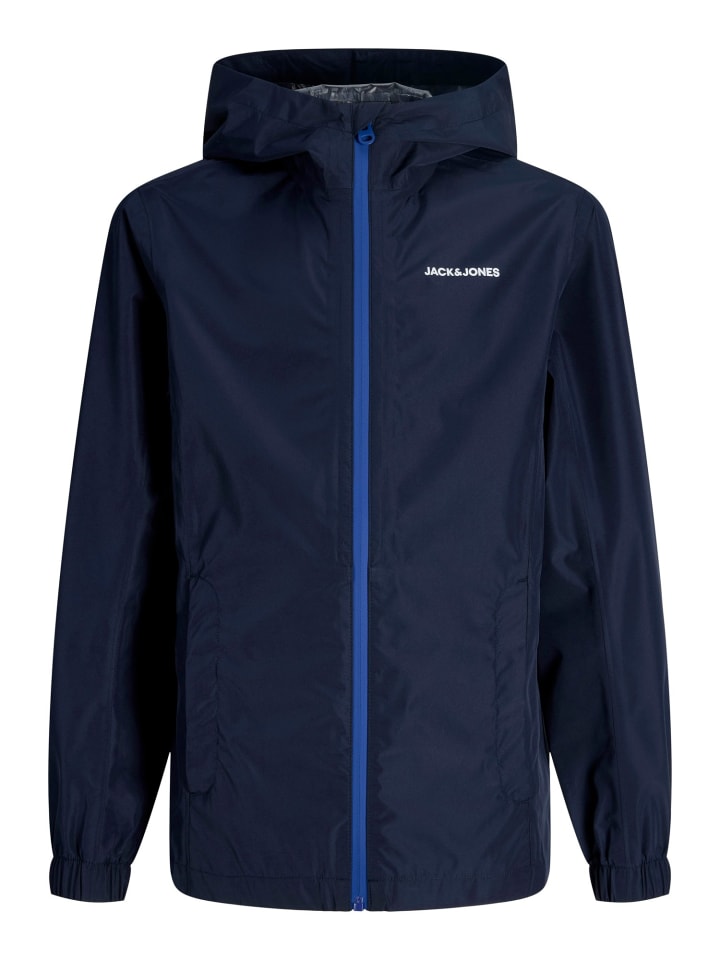JACK & JONES Junior Водонепроницаемая дождевая куртка JJEFLYNN в темно-синем цвете, похожая на пиджак