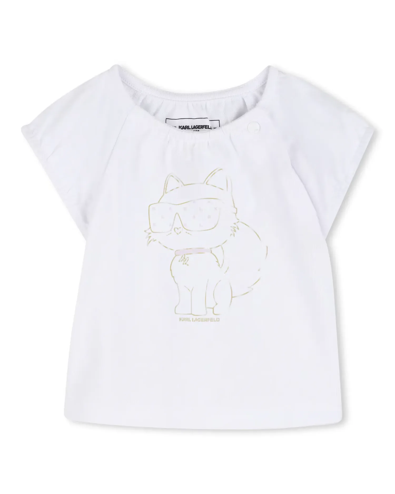 Набор для девочки с рисунком спереди из хлопка Karl Lagerfeld Kids, белый — фото 2