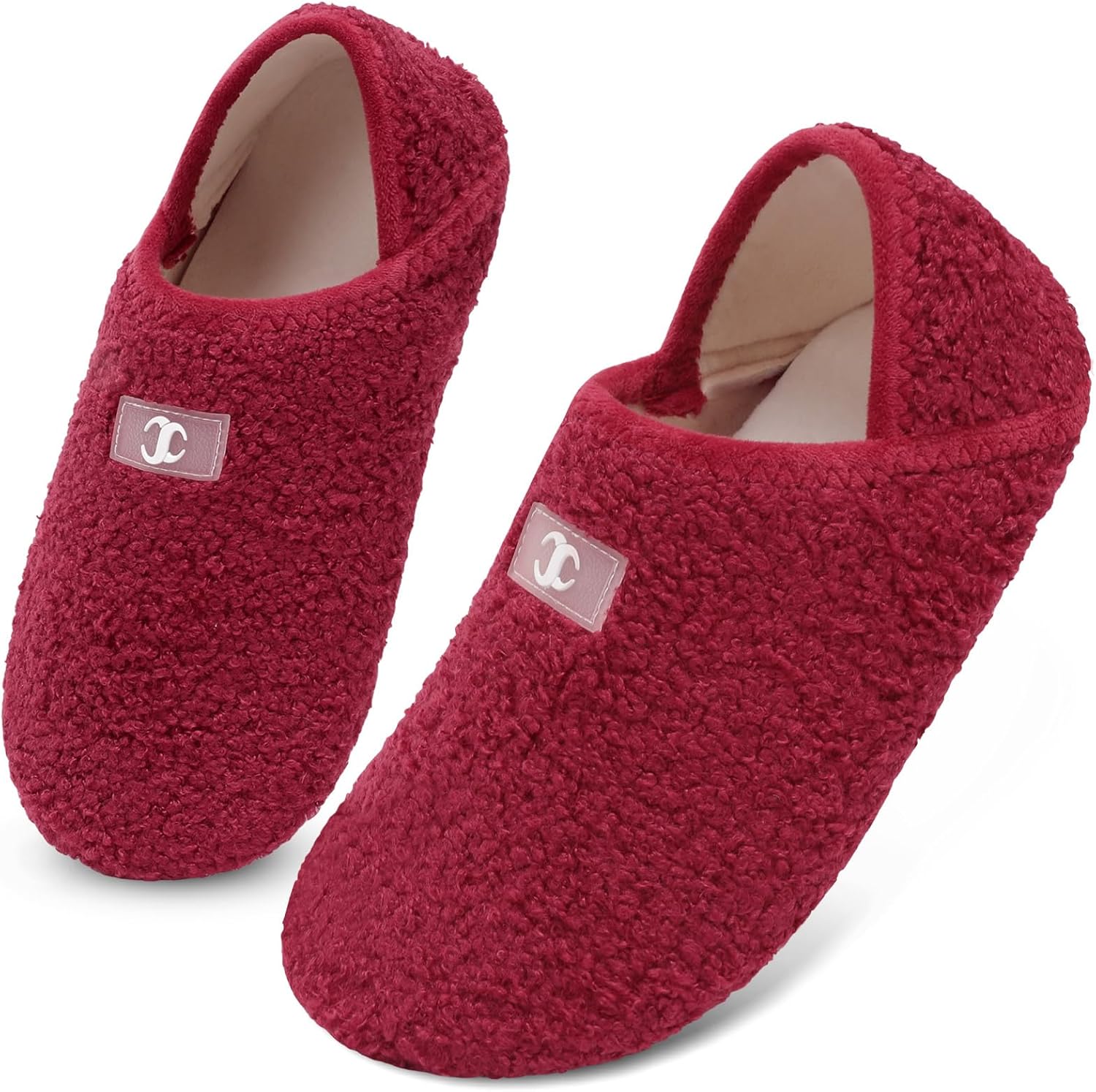 

Домашние тапочки для мужчин и женщин Scurtain, носки-тапочки, унисекс, взрослые, с бархатной подкладкой, легкие домашние тапочки, дорожные тапочки с нескользящей подошвой, теплые тапочки, красный