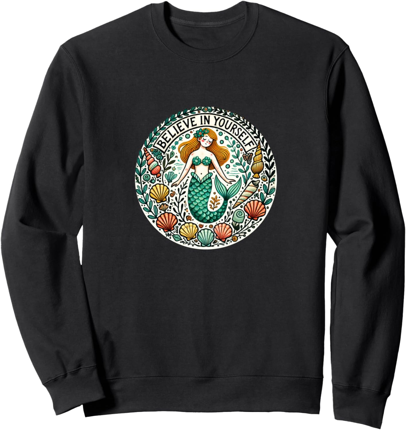 

Поверь в себя! Толстовка с изображением русалки Inspired Lovers Bubb, черный