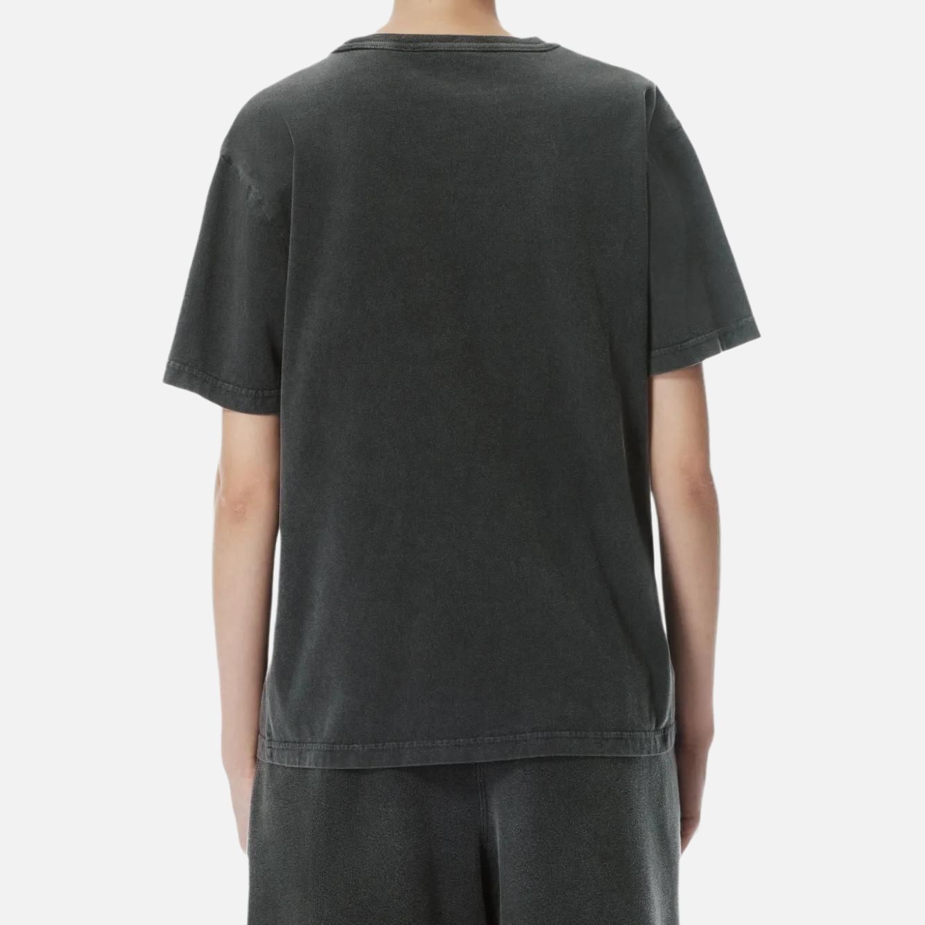 Футболка T By Distressed с принтом логотипа и эффектом потертости Alexander Wang, черный — фото 4