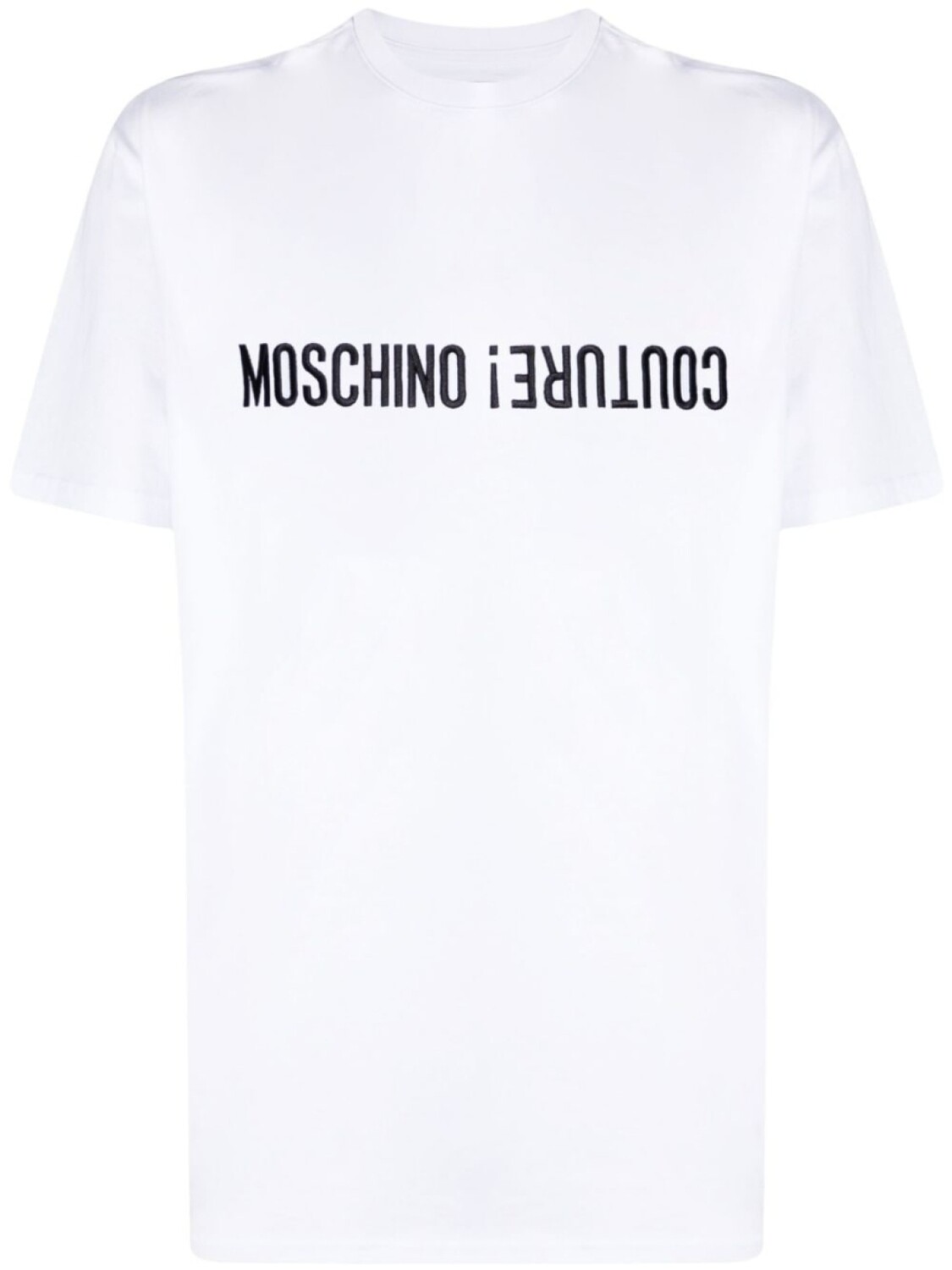 

Moschino футболка с вышитым логотипом, белый