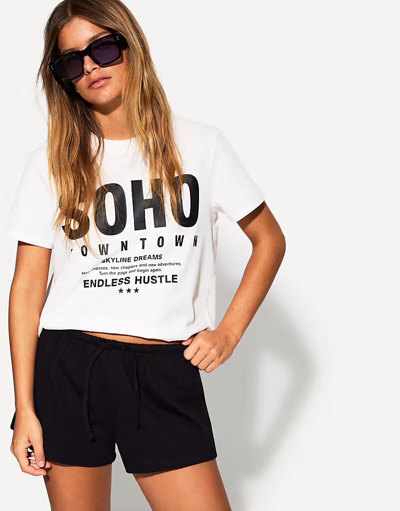 

Плюшевые шорты Bershka черного цвета