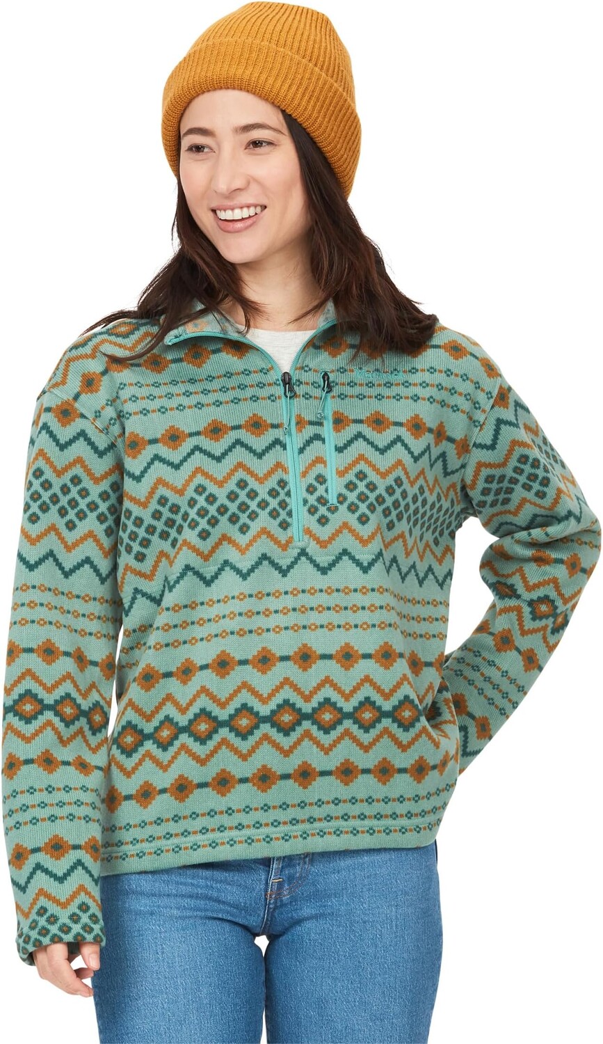 

Толстовка Marmot Heavyweight Drop Line Printed 1/2 Zip, цвет Blue Agave Diamond