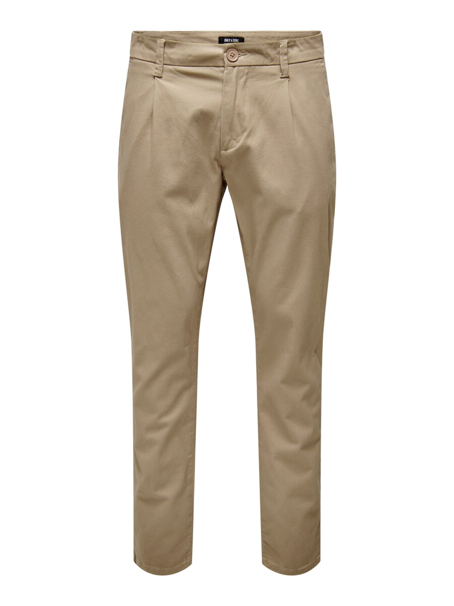 

Тканевые брюки Only & Sons Slim fit Pleat-Front Pants Cam, бежевый