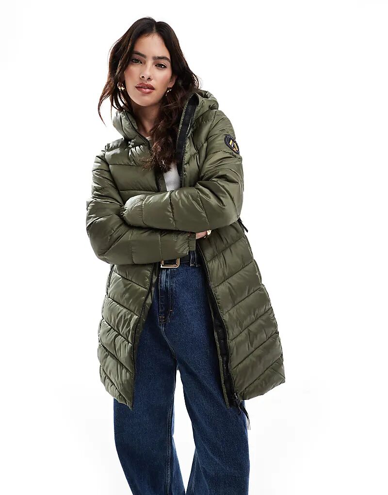 

Утепленная куртка Fuji Mid с капюшоном в пыльно-оливковом цвете Superdry
