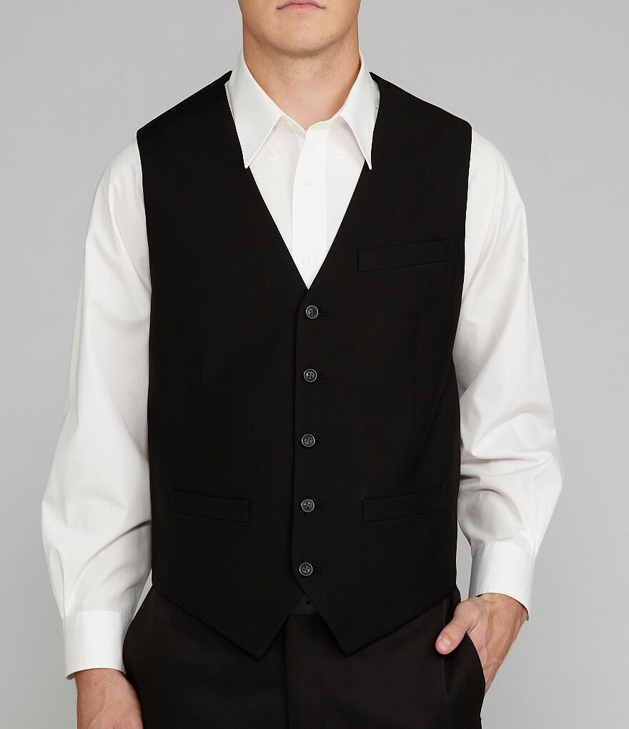 

Однотонный костюм Perry Ellis, жилет, черный