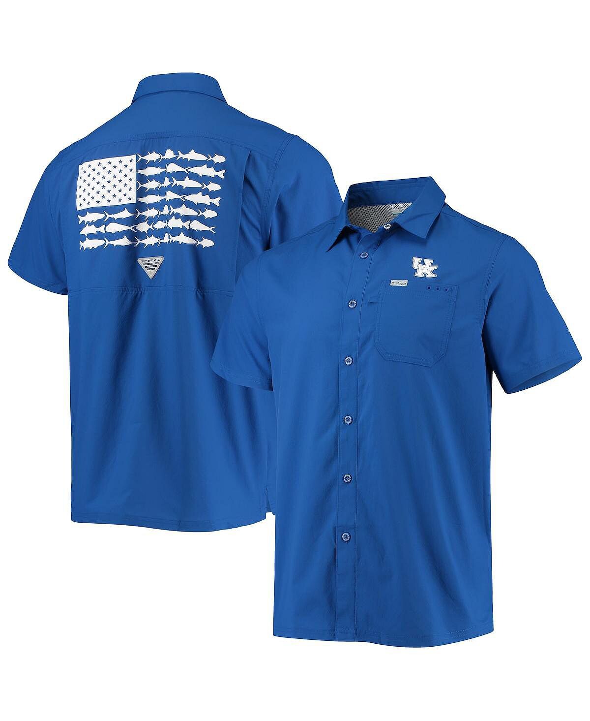 

Мужская рубашка на пуговицах PFG Royal Kentucky Wildcats Slack Tide Camp Columbia