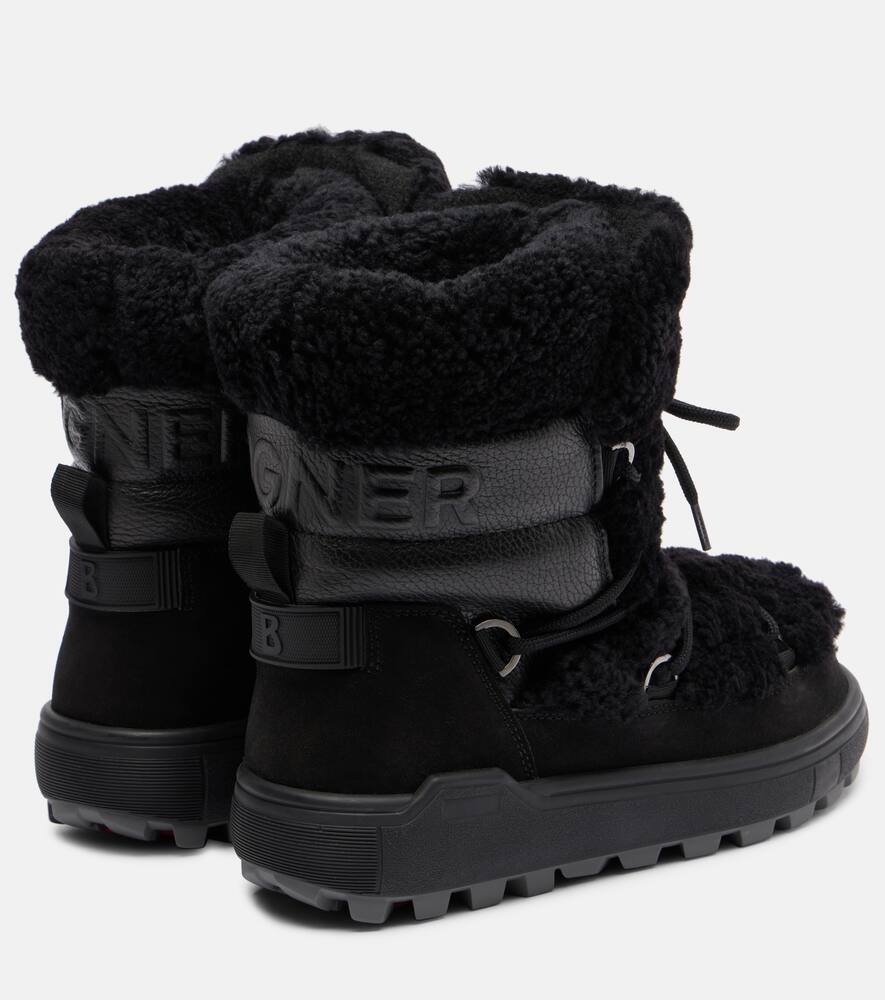 Шамони замшевые зимние ботинки с отделкой из овчины Bogner, Black — фото 2