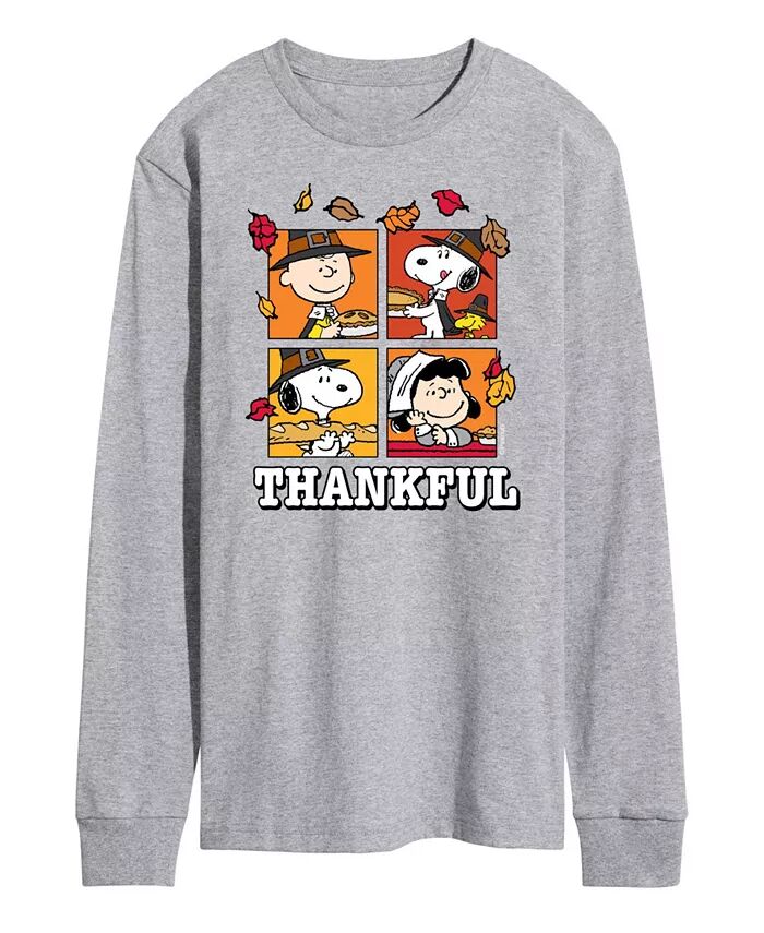 

Мужская футболка с длинным рукавом Peanuts Thankful AIRWAVES, серый