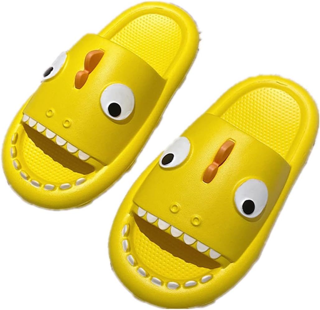 

Тапочки Aoakva в мультяшном стиле с динозавром, милые сабо и мюли для женщин и мужчин, летние тапочки для душа, нескользящие, для семейного соответствующего наряда, желтый
