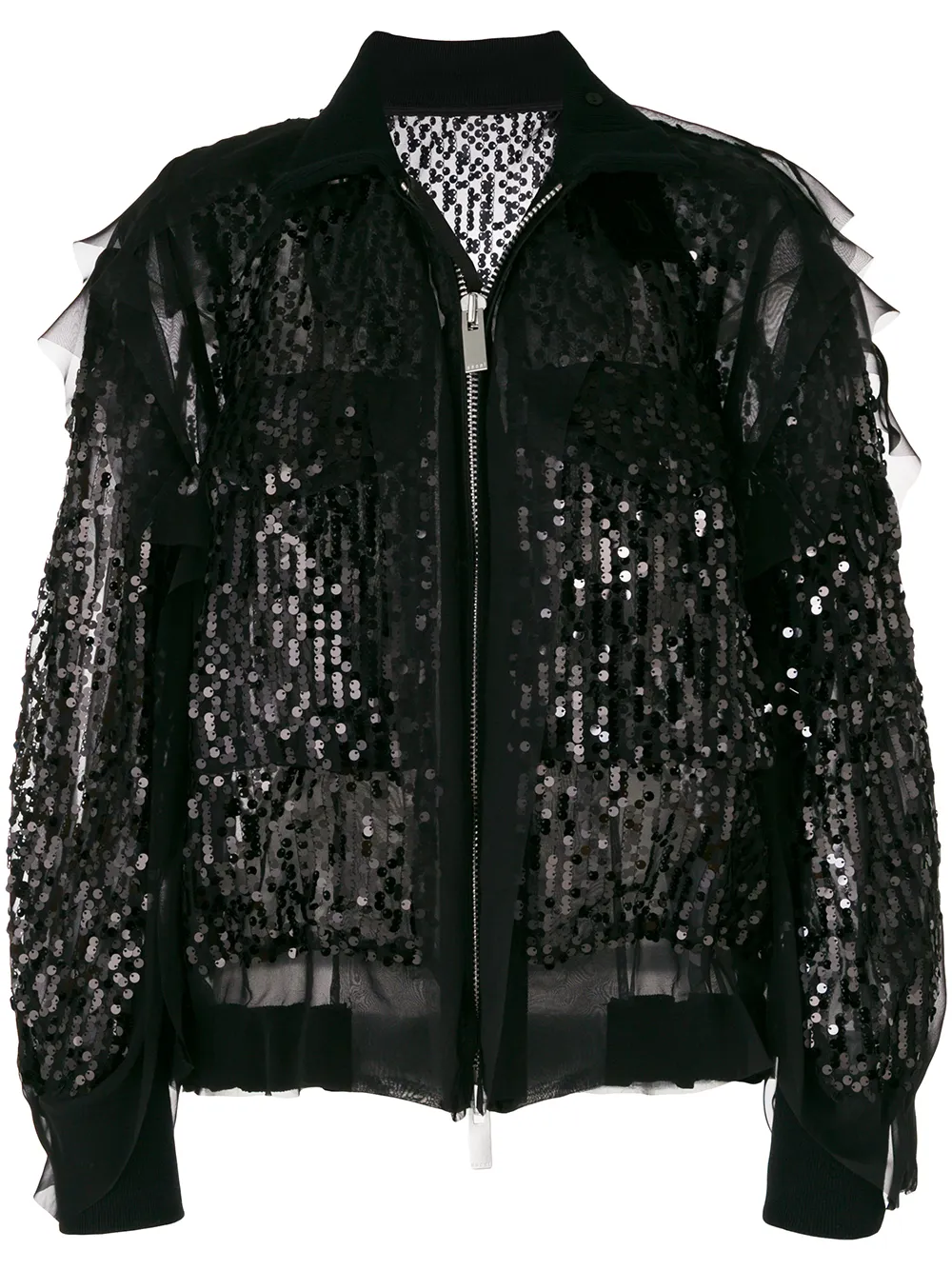 

Куртка-бомбер с пайетками SACAI, черный