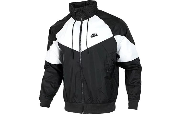 Nike Куртка мужская Black White Stand Collar Moderate Others — фото 2