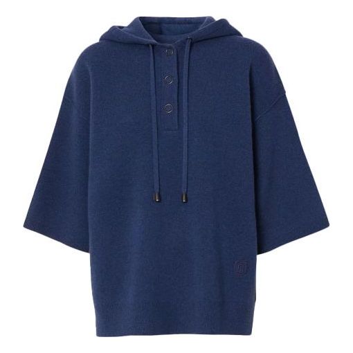 

Свитер cashmere short sleeve hoodie blue Burberry, синий