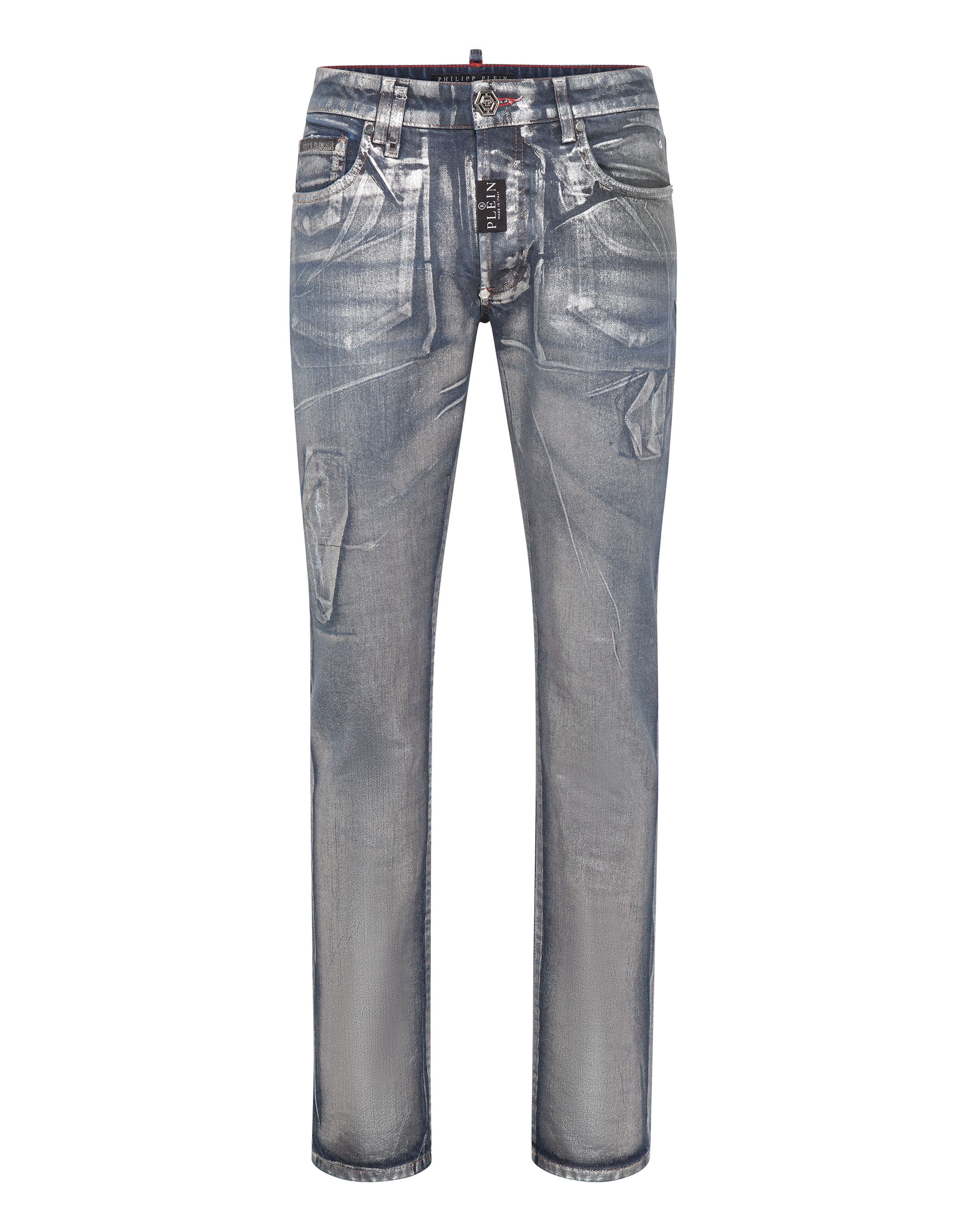 

Джинсовые брюки супер прямого кроя PHILIPP PLEIN, цвет blue chrome