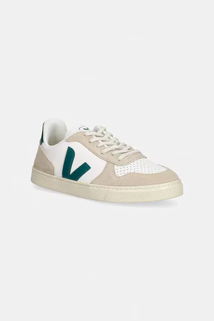 Кроссовки из замши и кожи Small V-10 Laces Veja, бежевый