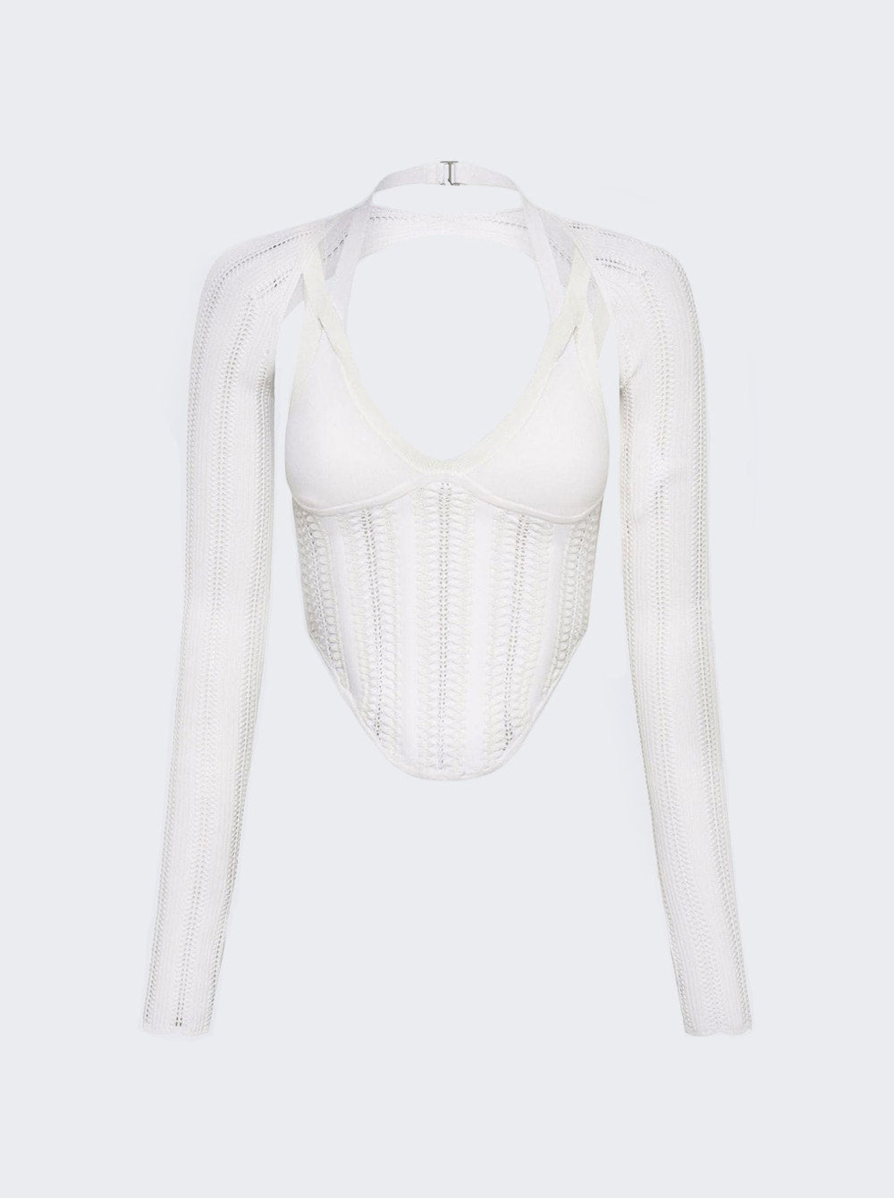 

Топ «колонна» из змеиной кожи Dion Lee, белый