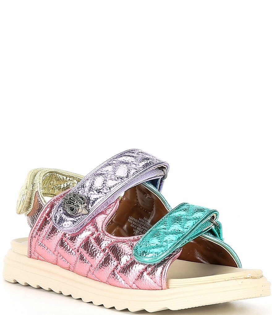 

Стеганые кожаные сандалии Kurt Geiger London для девочек Mini Orson (молодежная), слоновая кость