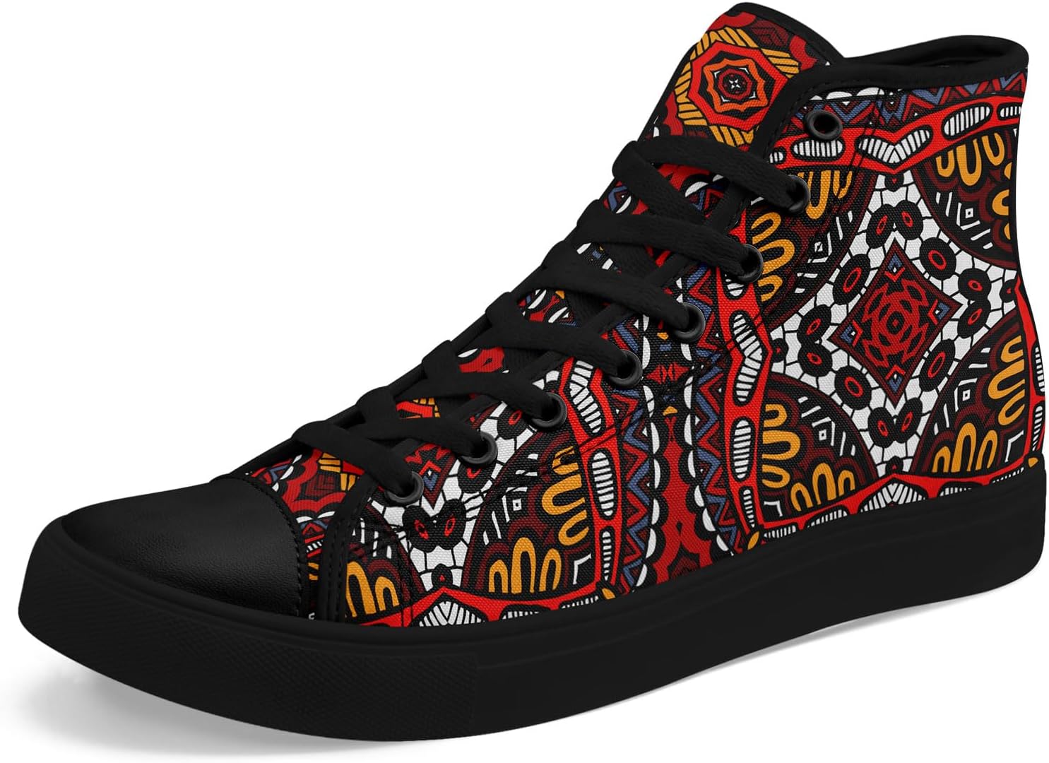 

Высокие кеды из канвы для мужчин и женщин - дышащие, легкие, этнические повседневные туфли с прочной резиновой подошвой Awsole, белый/черный/красный/оранжевый