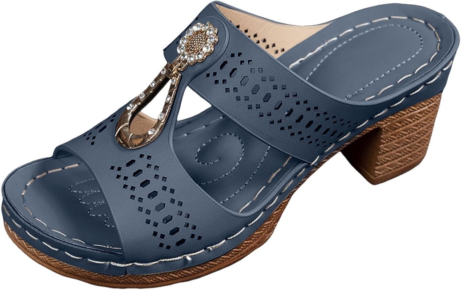 

Босоножки на танкетке для женщин, элегантные повседневные туфли для прогулок, удобные гладиаторские босоножки, летние слипоны, модная офисная обувь, босоножки на платформе для пляжа и отпуска Generic, синий