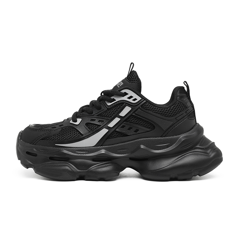 

Wooden Rabbit Амортизирующие износостойкие дышащие утолщенные низкие кроссовки для мужчин с эффектом увеличения роста черные, цвет Black