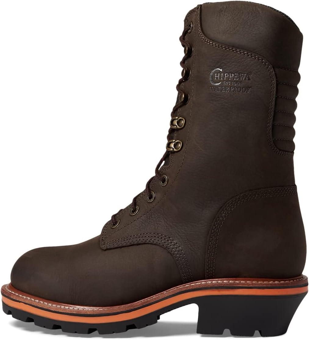 Мужские водонепроницаемые утепленные сапоги Chippewa Thunderstruck 10, стиль лесоруба, коричневая кожа, противоскользящие и маслостойкие, с сертификацией EH — фото 4
