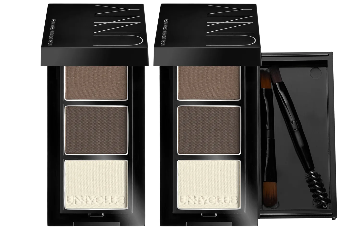 UNNY CLUB Палетка для бровей UNNY Soft Contouring Tricolor, 0,9 г*3, #Black Tea Gray*2
