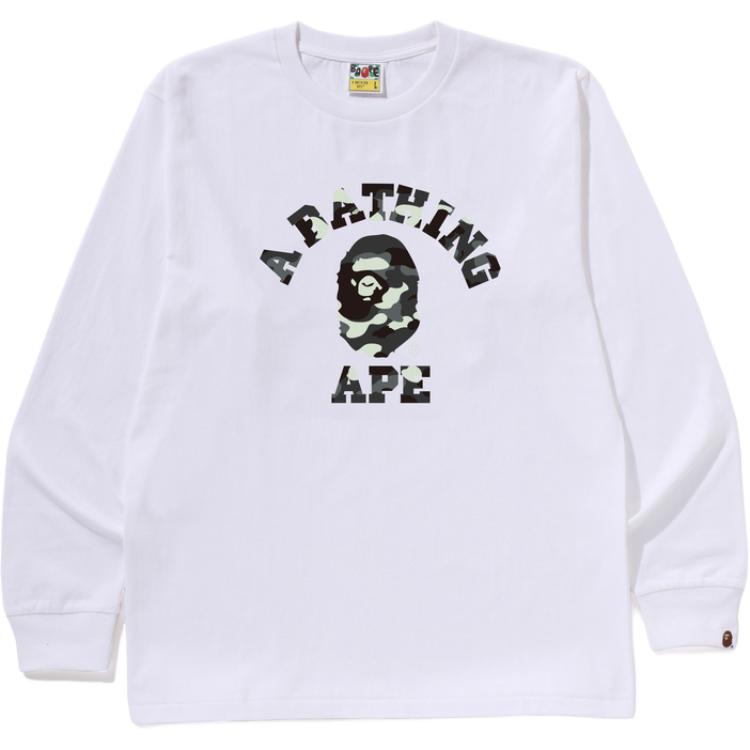 

Bape 1st Camo College лонгслив A BATHING APE, белый