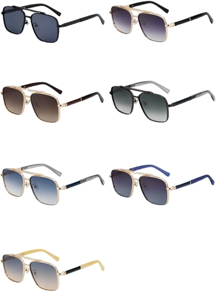 

Большие мужские солнцезащитные очки в винтажном панк-стиле с металлической оправой, обеспечивающие защиту от УФ-излучения (UV400) UUPTTPL, C3goldbrowngray