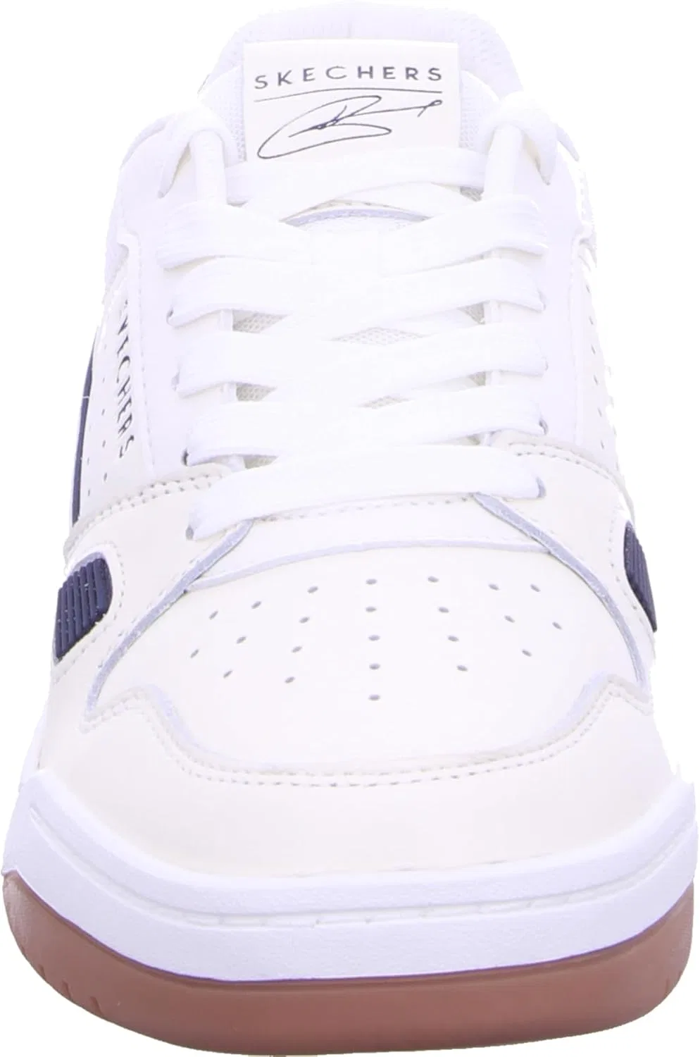 Мужские кроссовки Skechers Koopa Harry Kane Court Trainers, White Leather Suede Navy Trim — фото 4