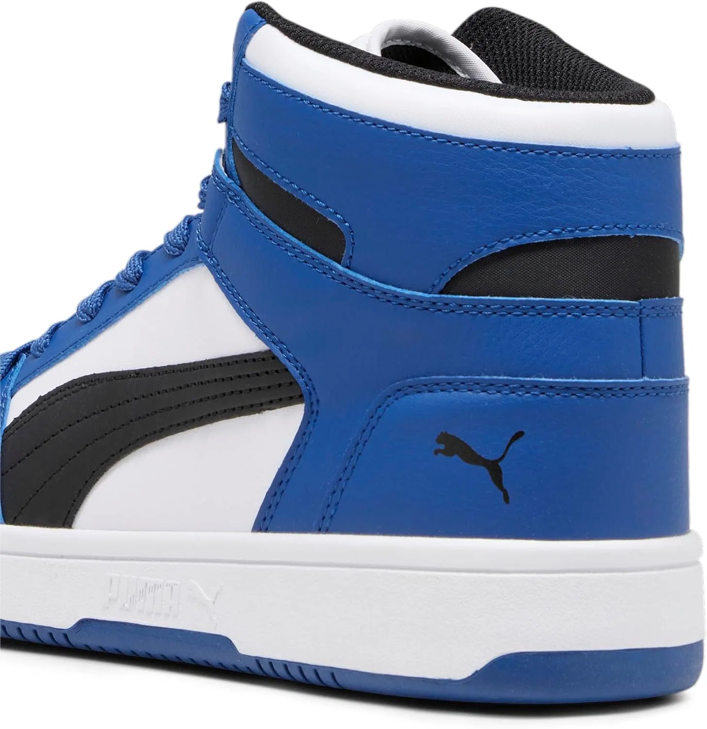 Кроссовки баскетбольные PUMA, Rebound Layup Mid, Puma White-Puma Black-Clyde Royal — фото 3