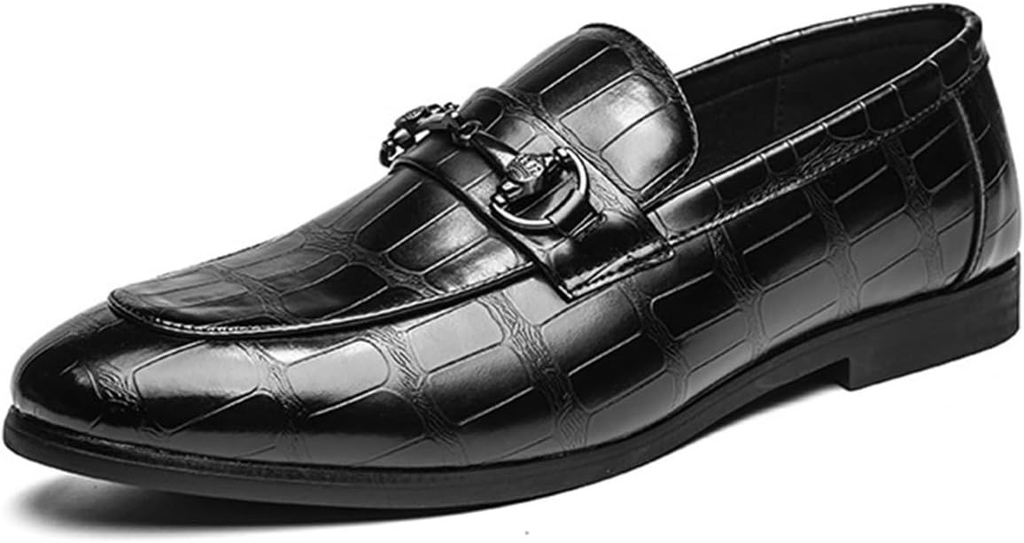 

Мужские лоферы и туфли слипоны из натуральной кожи с тиснением под крокодила Dmgyck, черный