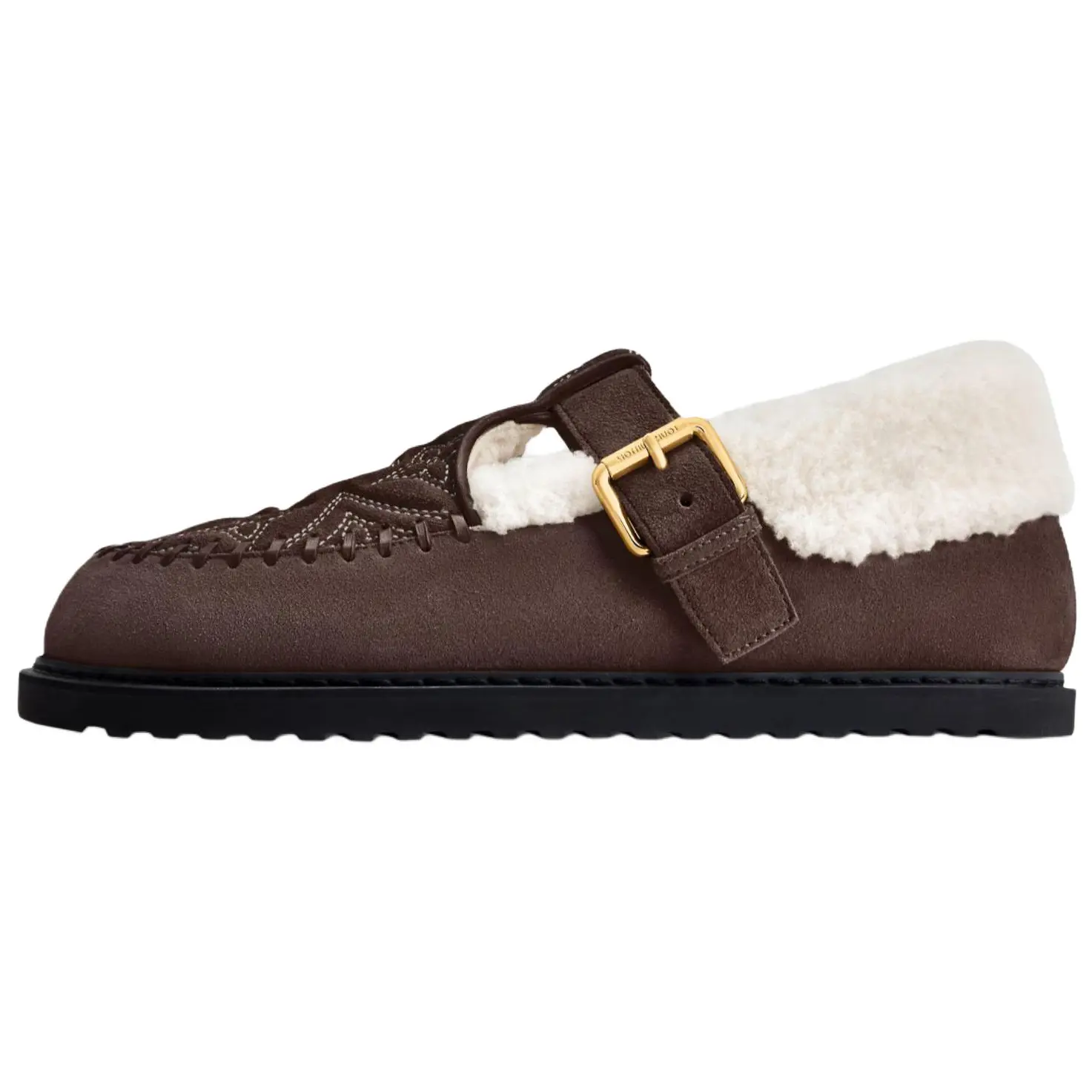 LOUIS VUITTON Grace Coddington Collaboration, Kitten Catogram Collection, туфли-мэри джейн на плоской подошве, женские, Dark Brown