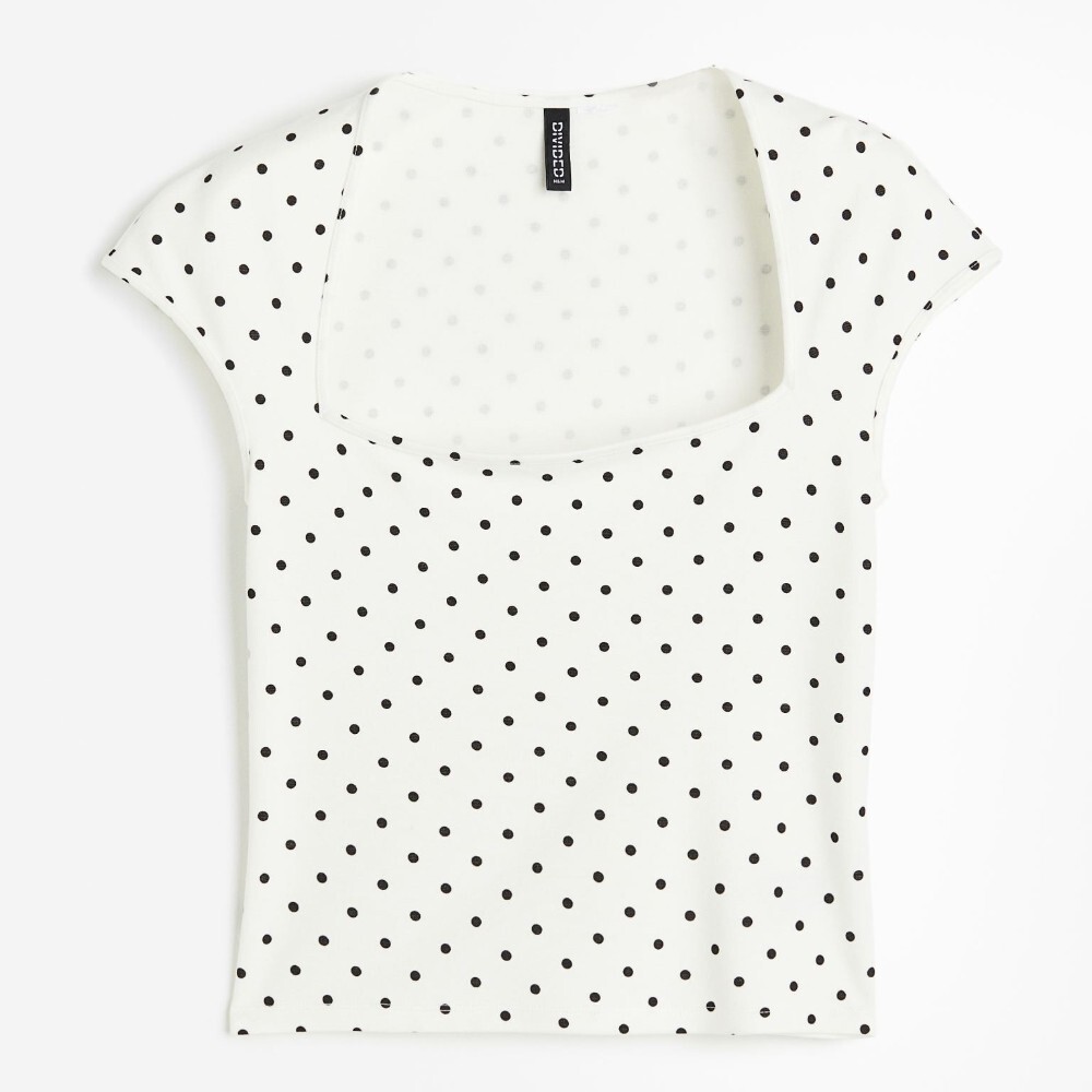 

Футболка H&M Cap-sleeved, белый/черный