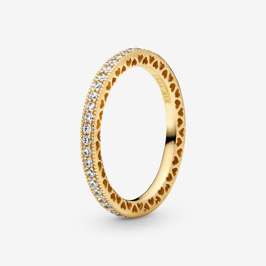 

Кольцо Pandora Signature Sparkle & Hearts, золото