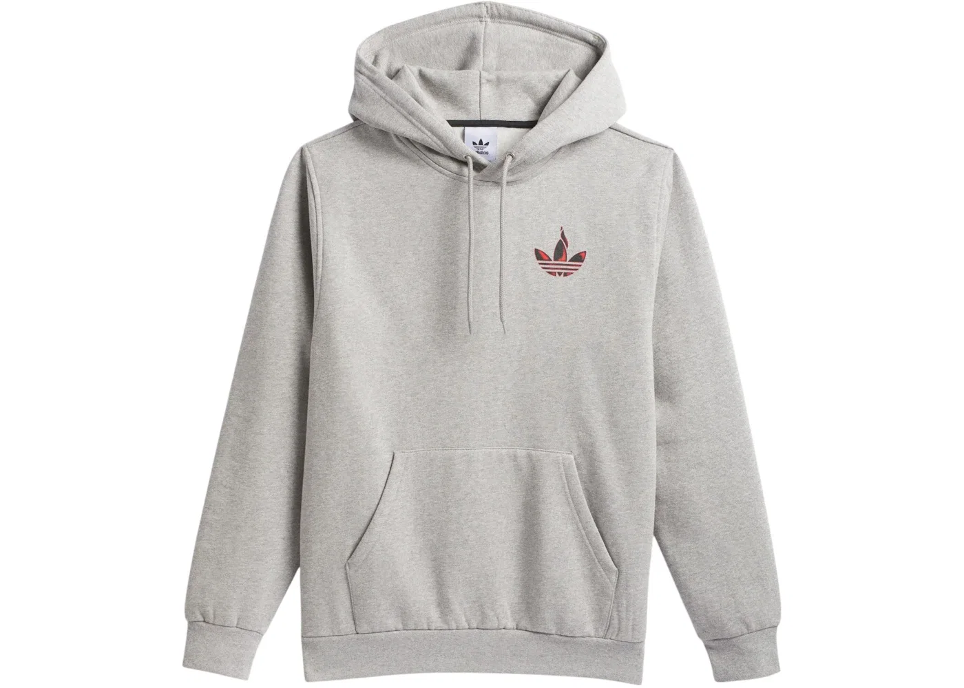 Мужское худи с капюшоном Adidas Trefoil Torch, цвет Medium Grey Heather/Red